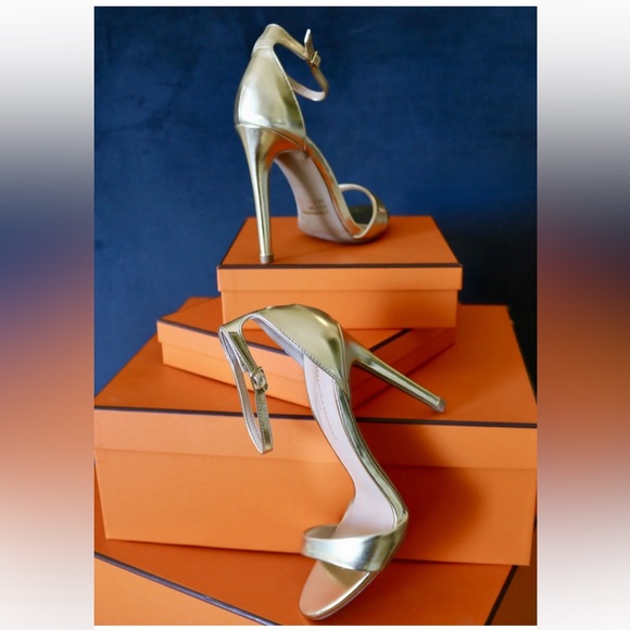 ALEXANDRIA BRANDAO ALI HEEL - WOMEN’S STRAPPY STILETTO HEELS IN GOLD - Picture 5 of 13